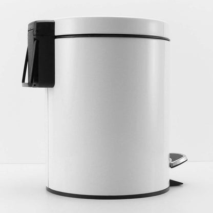 SOGA 4X Foot Pedal Stainless Steel Rubbish Recycling Garbage Waste Trash Bin Round 12L White