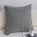 SOGA 45cm Monochrome Black & White Decorative Polyester Pillowcase