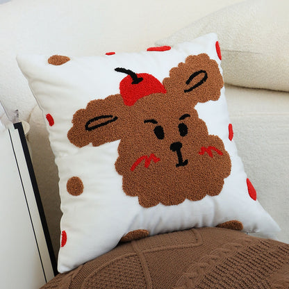 SOGA 45cm Sweet Cherry Bear Hug Decorative Pillowcase