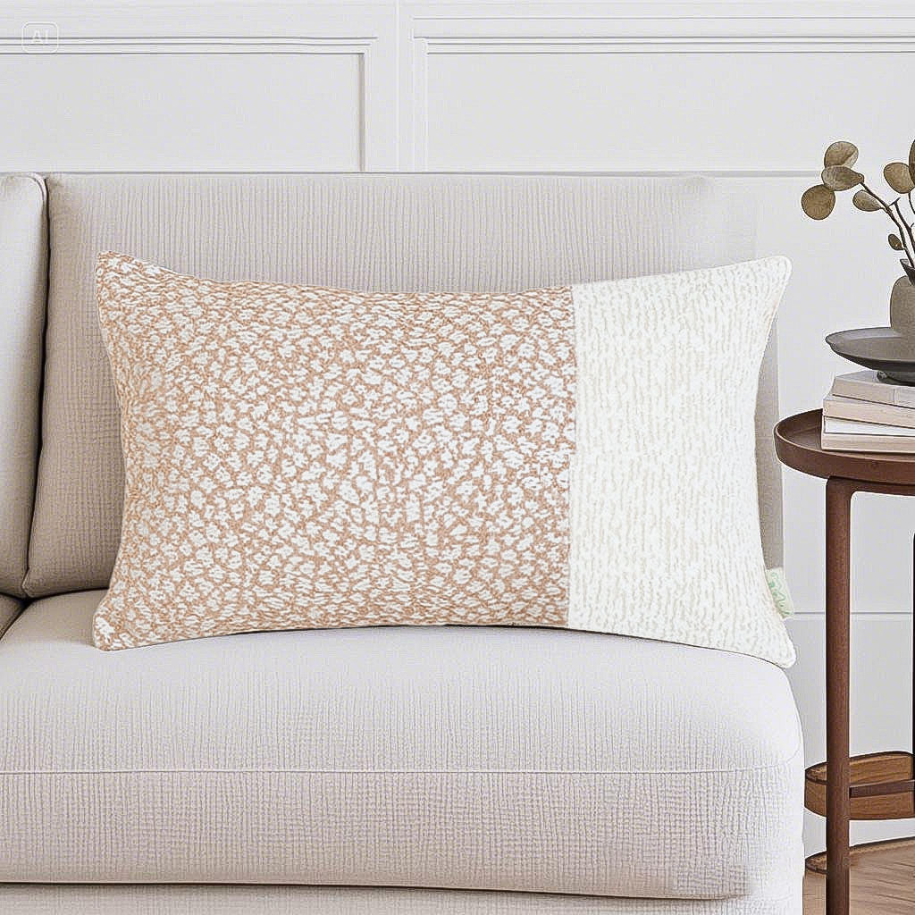 SOGA 30x50cm Chic Leopard Print & Solid Ivory Decorative Pillowcase