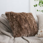 SOGA 45cm  LuxeFur Plush Brown Pillowcase
