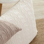 SOGA 45cm Classic Cream Cable Knit Decorative Pillowcase