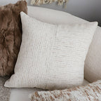 SOGA 45cm Vibrant Floral Linen Pillowcase – Neutral Beige