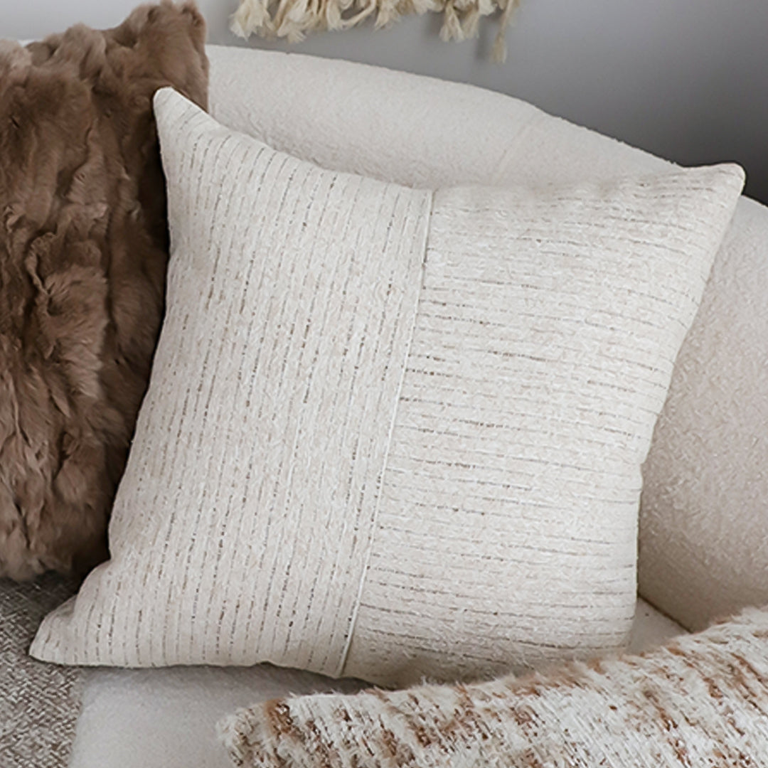 SOGA 45cm Vibrant Floral Linen Pillowcase – Neutral Beige