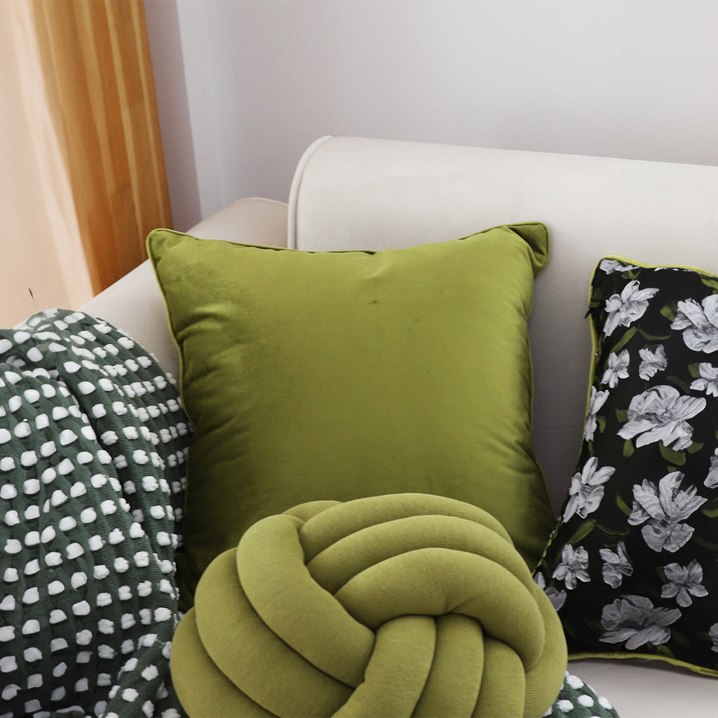 SOGA 2X 45cm Olive Green Velvet Pillow Covers – Soft Luxury Cushion Cases for Sofa, Bed & Home Décor