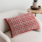 SOGA 30x50cm Cozy Textured Red & White Pillowcase