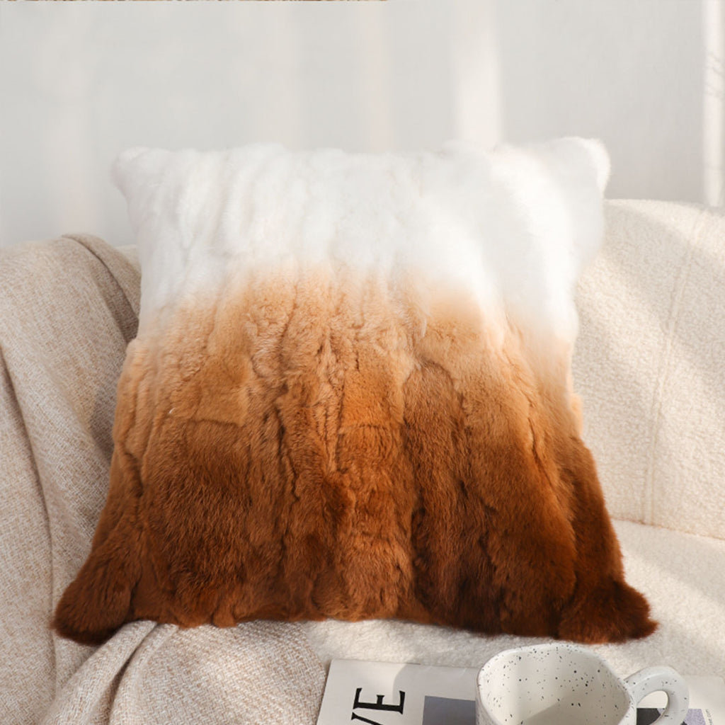 SOGA 45cm Luxury Gradient Faux Fur Pillowcase