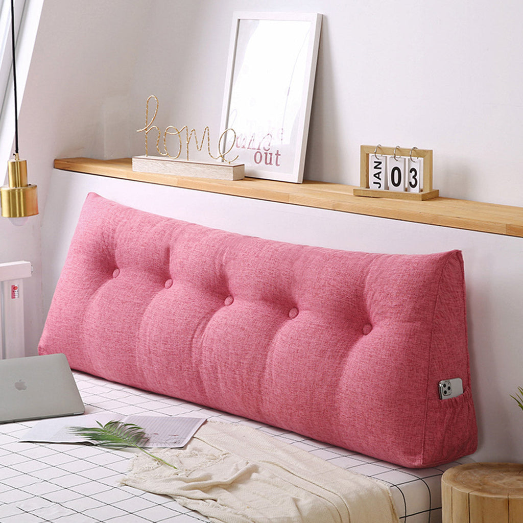 SOGA 47.2in Crabapple Red Triangular Wedge Bed Pillow Headboard Backrest Bedside Tatami Cushion Home Decor