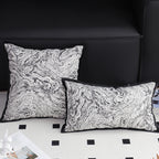 SOGA 2X 30x50cm Artistic Black Border Rectangular Pillowcase