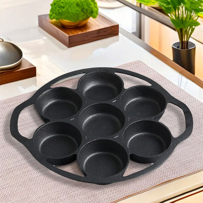 SOGA 2X 32cm Cast Iron Takoyaki Fry Pan Octopus Balls Maker 7 Hole Cavities Grill Mold