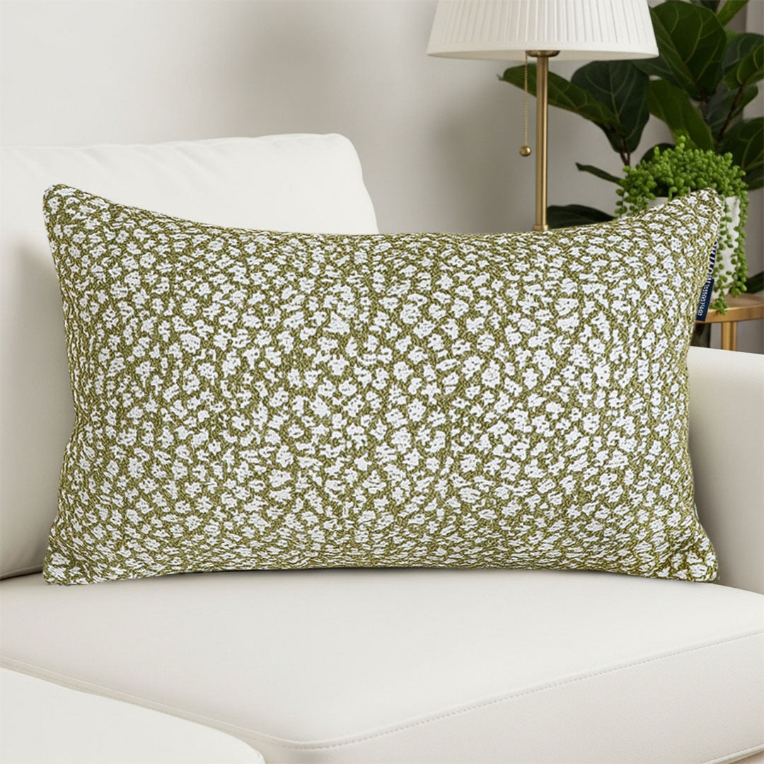 SOGA 2X 30x50cm Rectangular Textured Pillowcase – Olive Green Accent