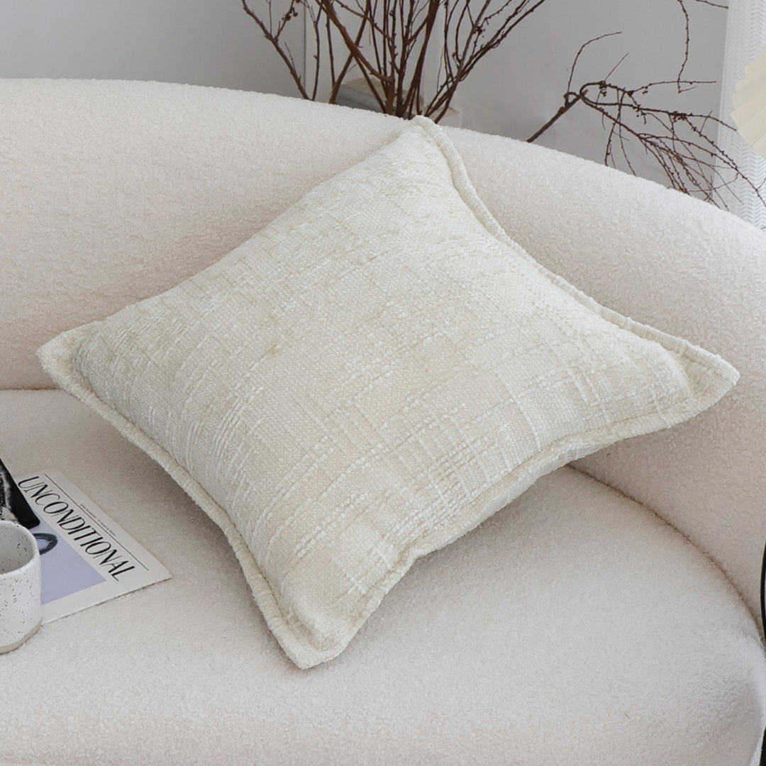 SOGA 45cm Cozy Cream Textured Throw Pillowcase