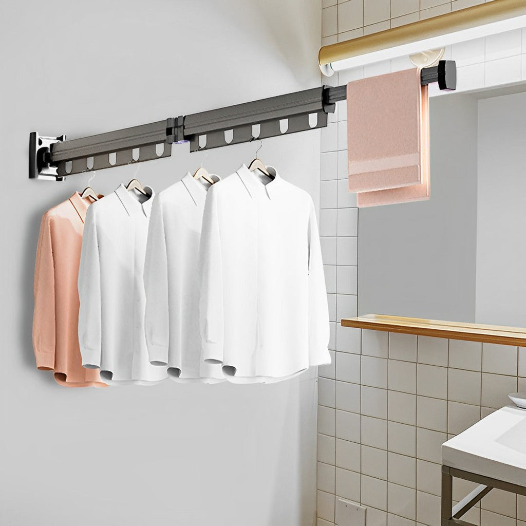 SOGA 2X 36.7 in Wall-Mounted Clothing Dry Rack Retractable Space-Saving Foldable Hanger