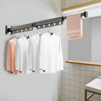 SOGA 2X 36.7 in Wall-Mounted Clothing Dry Rack Retractable Space-Saving Foldable Hanger
