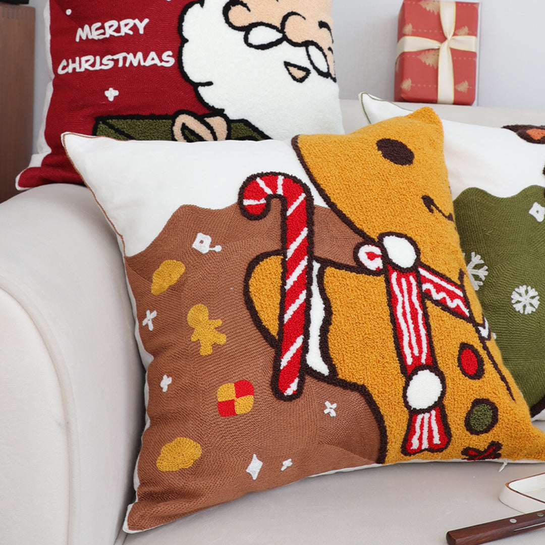 SOGA 45cm Whimsical Gingerbread Man Christmas Pillowcase