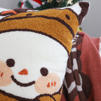 SOGA 45cm Festive Snowman Christmas Decorative Pillowcase