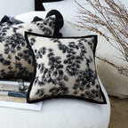 SOGA 2X 45cm Black Floral Pillowcase
