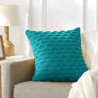 SOGA 45cm Scalloped Wave Pillowcase (Teal Green)
