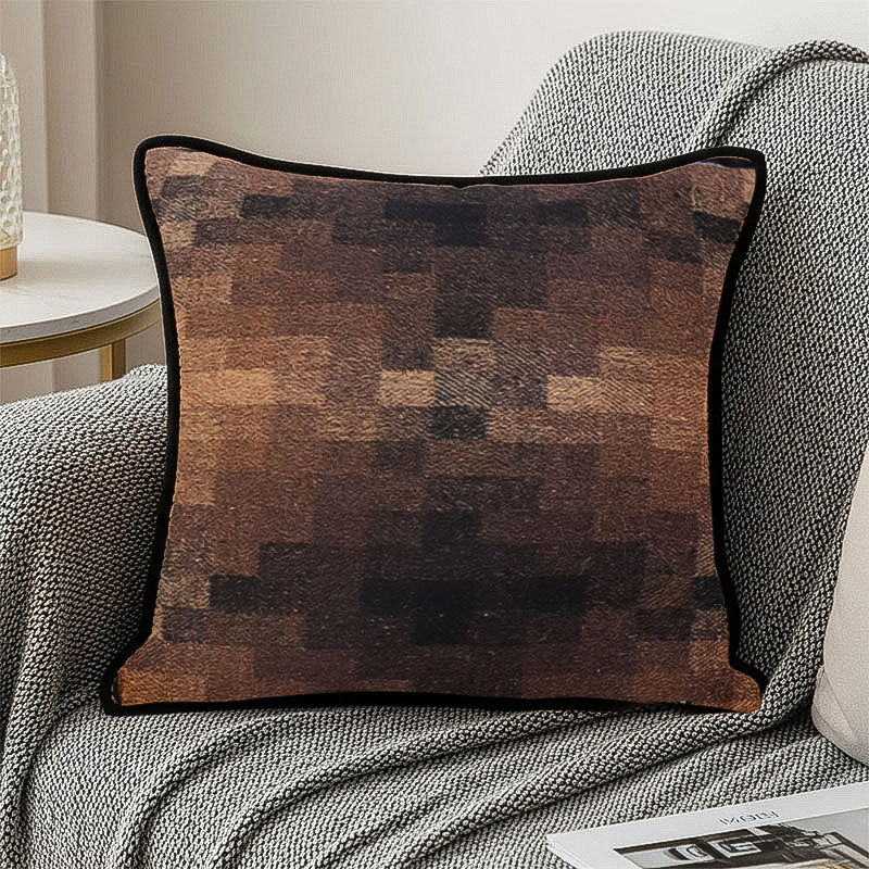 SOGA 45cm Pixelated Comfort Caramel Square Pillowcase