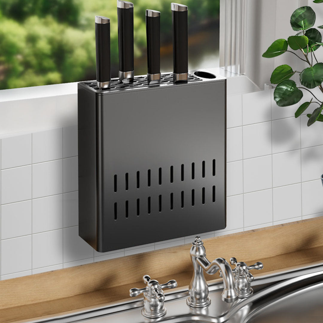 SOGA 2X Wall Mounted Kitchen Knife Storage Rack Space-Saving Organiser