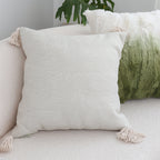 SOGA 2X 45cm Minimalist Cream Tassel Pillowcase with tassels