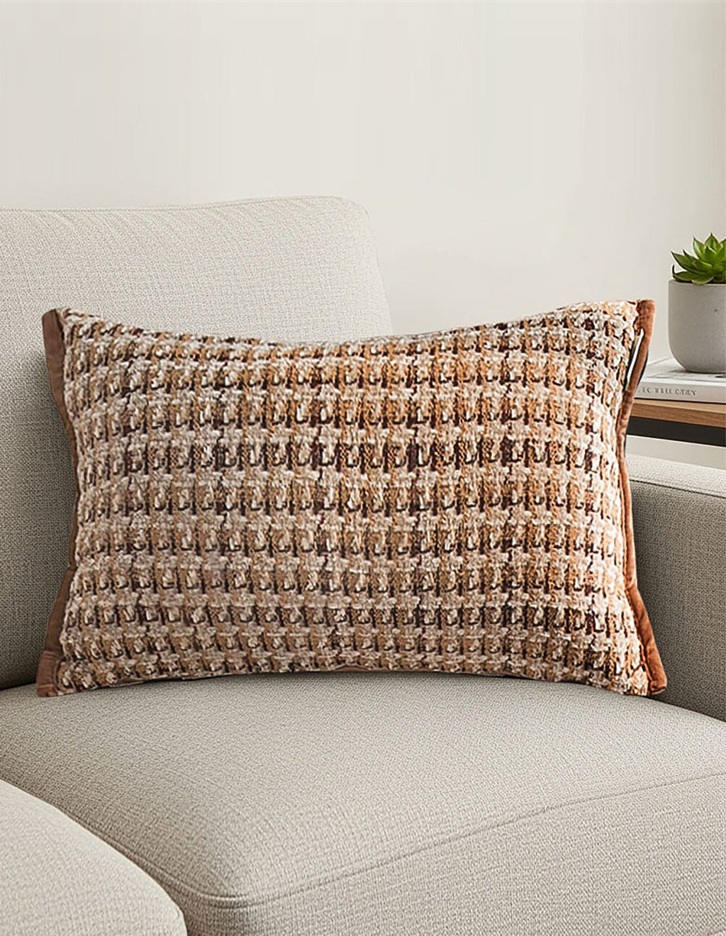 SOGA Set of 2 Modern Brown Pillowcases – 30x50cm Decorative Cushion Covers