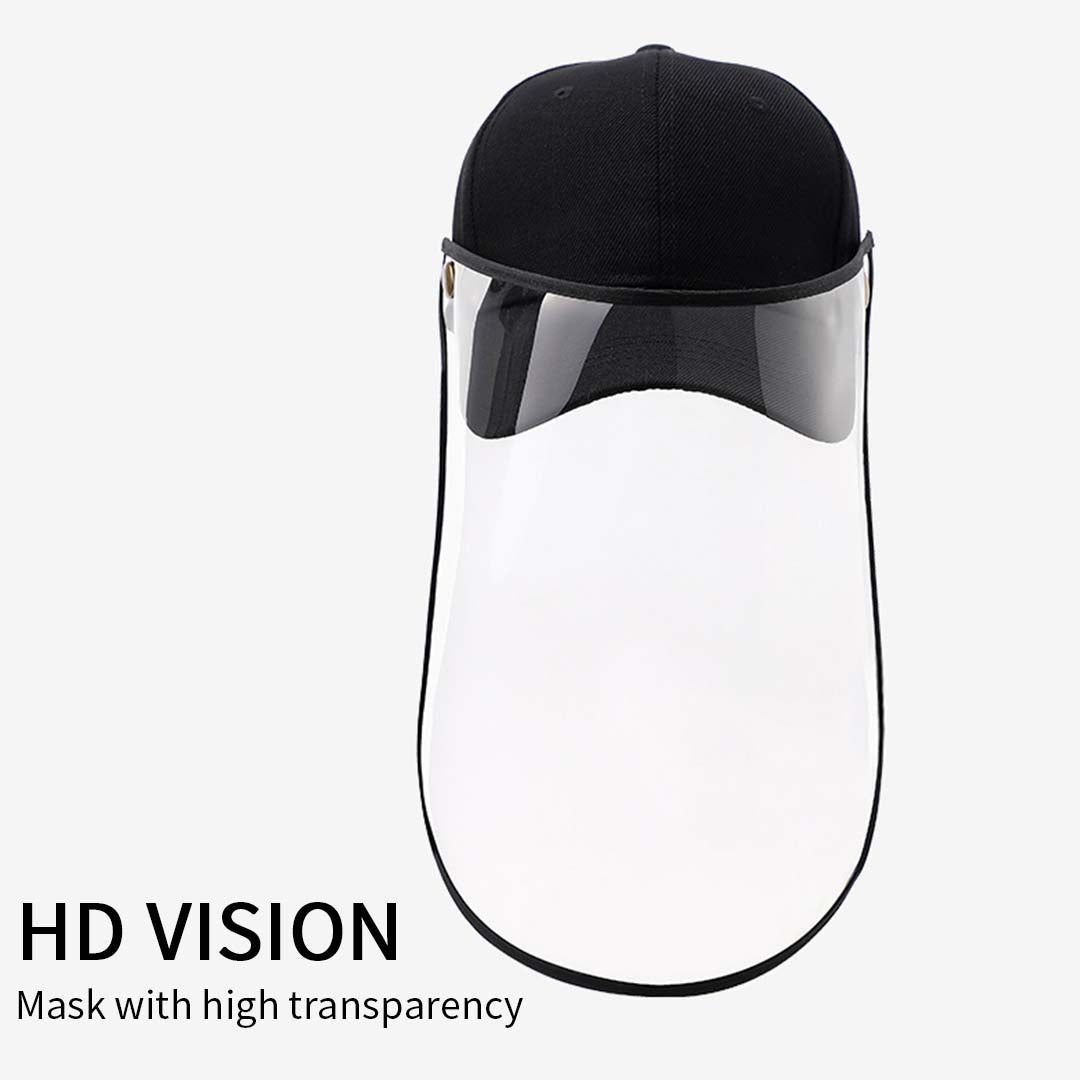 2X Outdoor Protection Hat Anti-Fog Pollution Dust Saliva Protective Cap Full Face HD Shield Cover Adult White