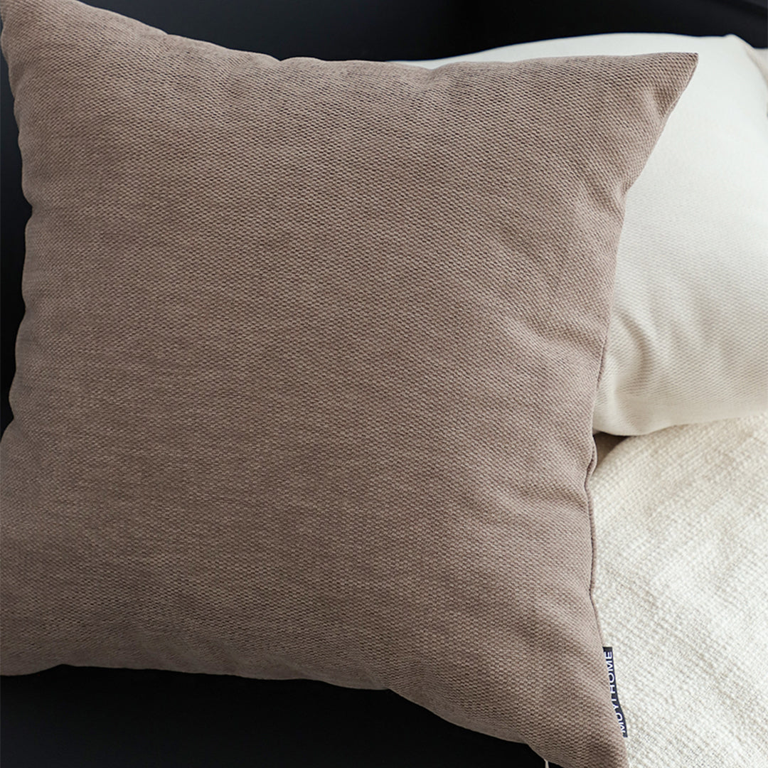 SOGA 45cm Minimalist Textured Brown Pillowcase