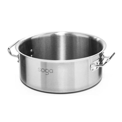 SOGA Dual Burners Cooktop Stove 30cm Cast Iron Skillet and 14L Stainless Steel Stockpot