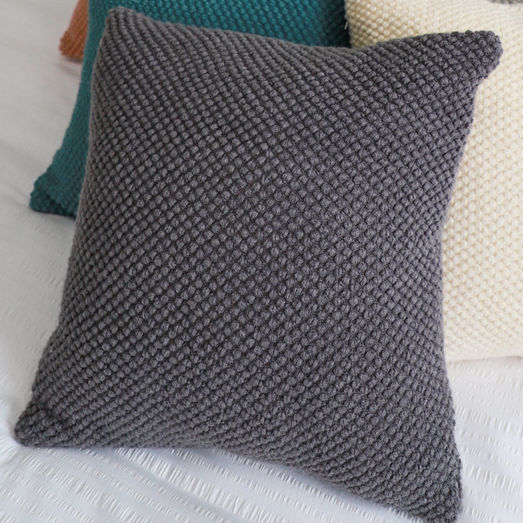 SOGA 45cm Textured Charcoal Pillowcase