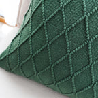 SOGA 2X 45cm Forest Green Diamond Knit Pillowcase