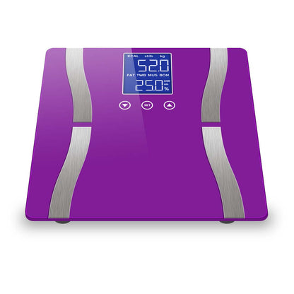 SOGA Digital Body Fat Scale Bathroom Scales Weight Gym Glass Water LCD Electronic Purple