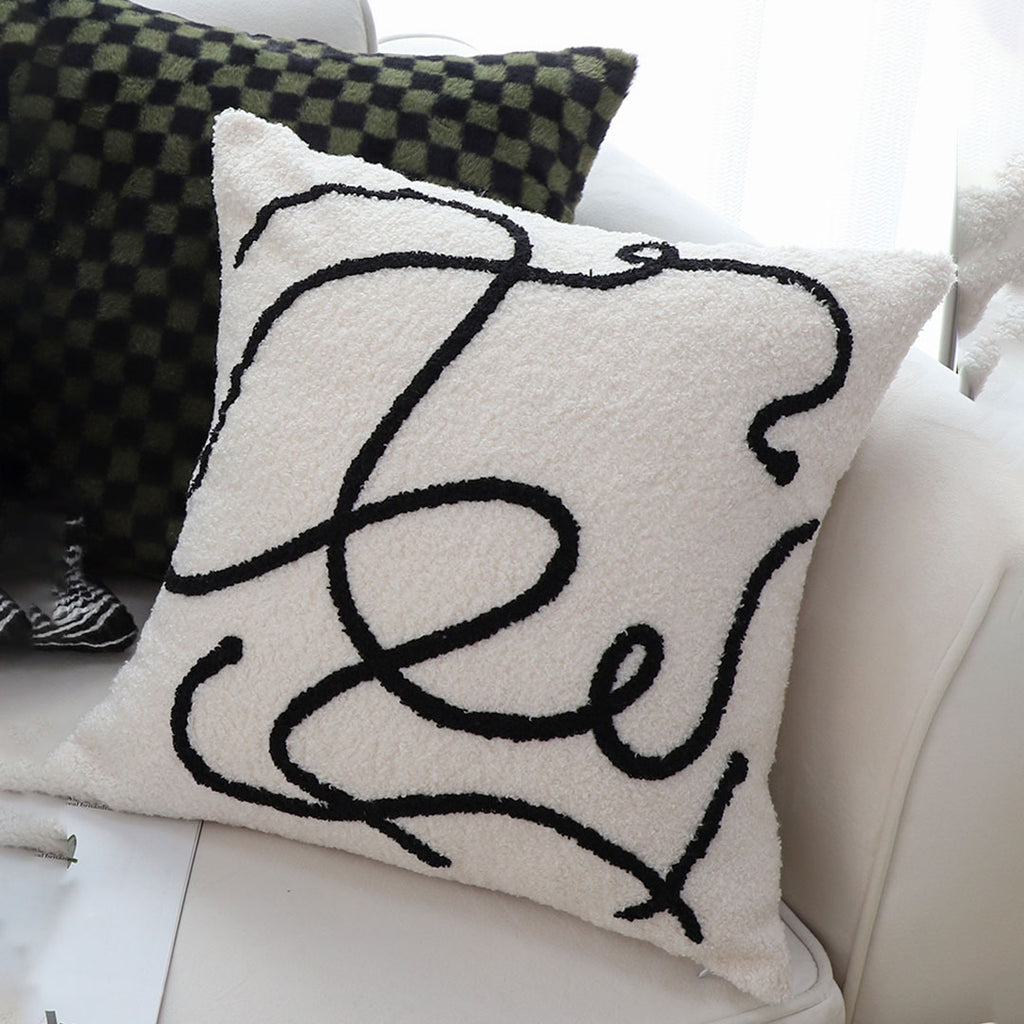 SOGA 45cm Minimalist Abstract Line Art Pillow Cover