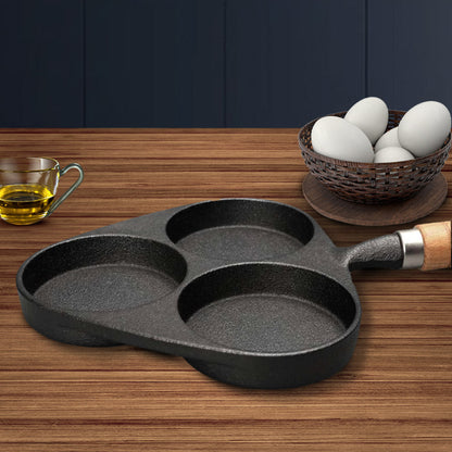 SOGA 2X 3 Mold Cast Iron Breakfast Fried Egg Pancake Omelette Fry Pan