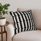 SOGA 45cm Black & White Modern Stripe Tufted Polyester Pillow Cover