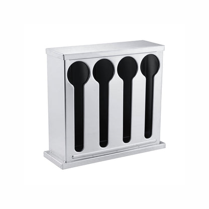 SOGA 2X Stainless Steel Buffet Restaurant Spoon Utensil Holder Storage Rack 4 Holes