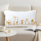 SOGA 30x50cm Elegant White Easter Embroidered Pillowcases