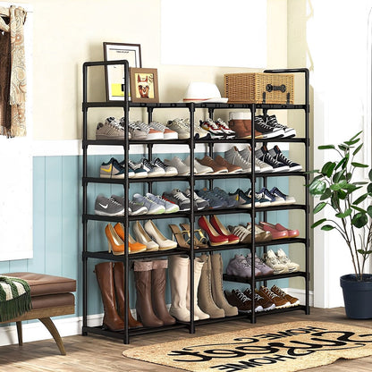 SOGA 19-Shelf Tier Shoe Storage Shelf Space-Saving Caddy Rack Organiser with Handle