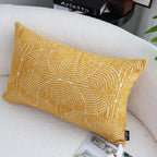 SOGA 2X 30x50cm Mustard Yellow Geometric Lumbar Pillowcase for Home Decor