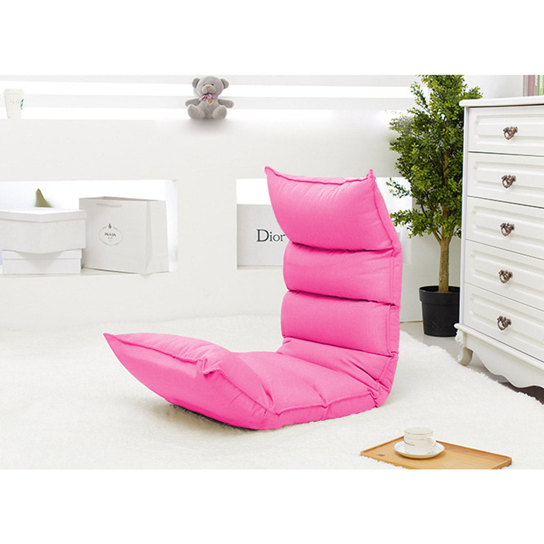 SOGA 2X Foldable Tatami Floor Sofa Bed Meditation Lounge Chair Recliner Lazy Couch Pink