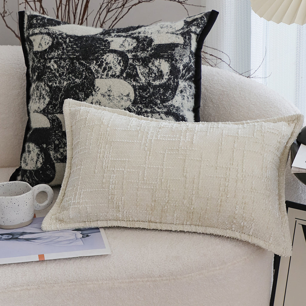 SOGA 30X50cm Elegant Cream Lumbar Pillowcase