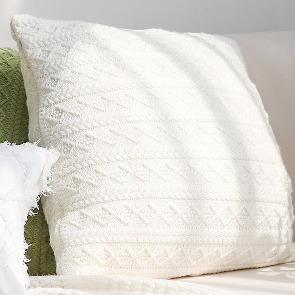 SOGA 2X 45cm Cable Knit Pure Pillowcases – Cozy Decorative Cushion Covers for Sofa, Bed & Home Décor