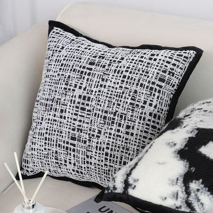 SOGA 45cm Abstract Grid Monochrome Pillowcase