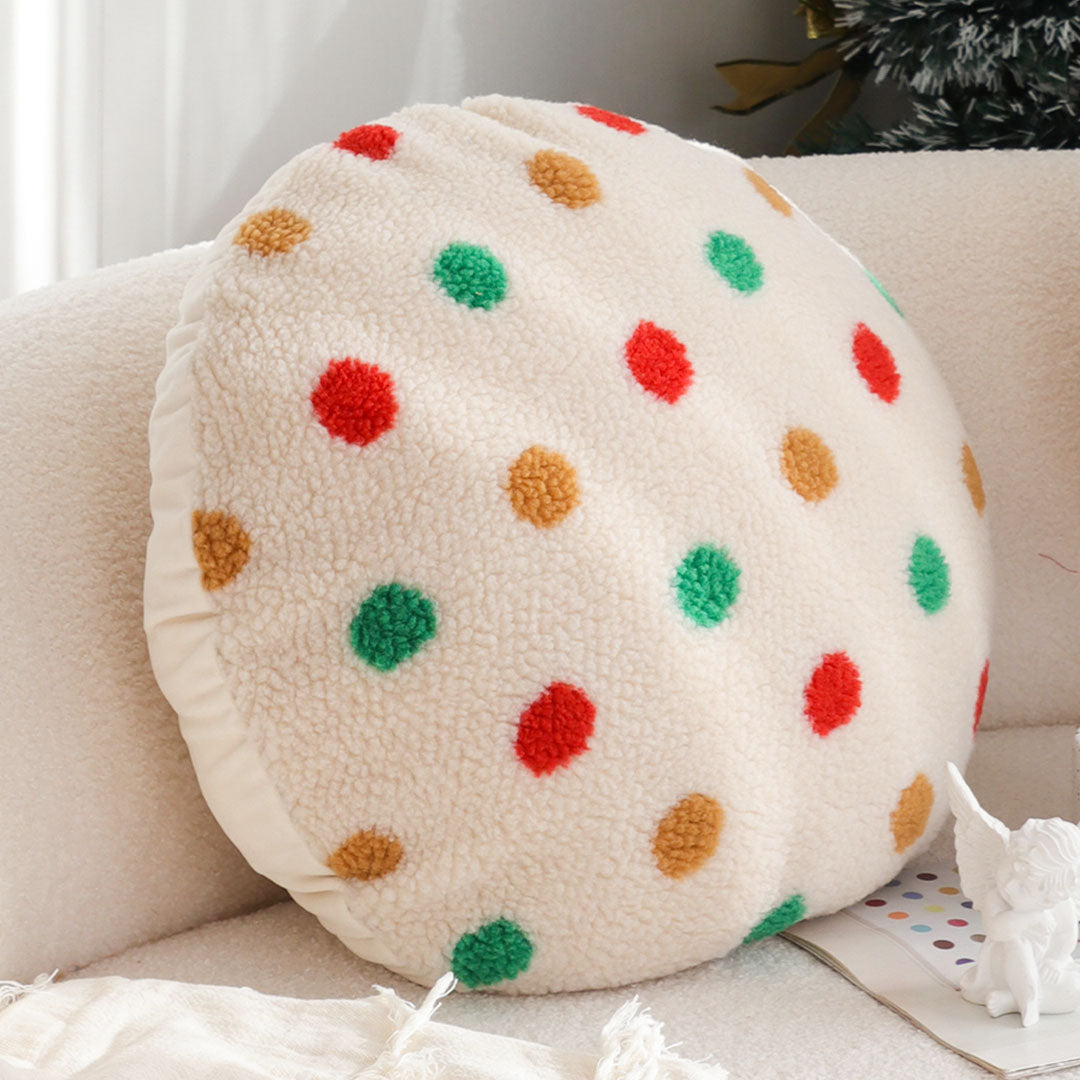 SOGA 45cm Colorful Polka Dot Round Pillowcase