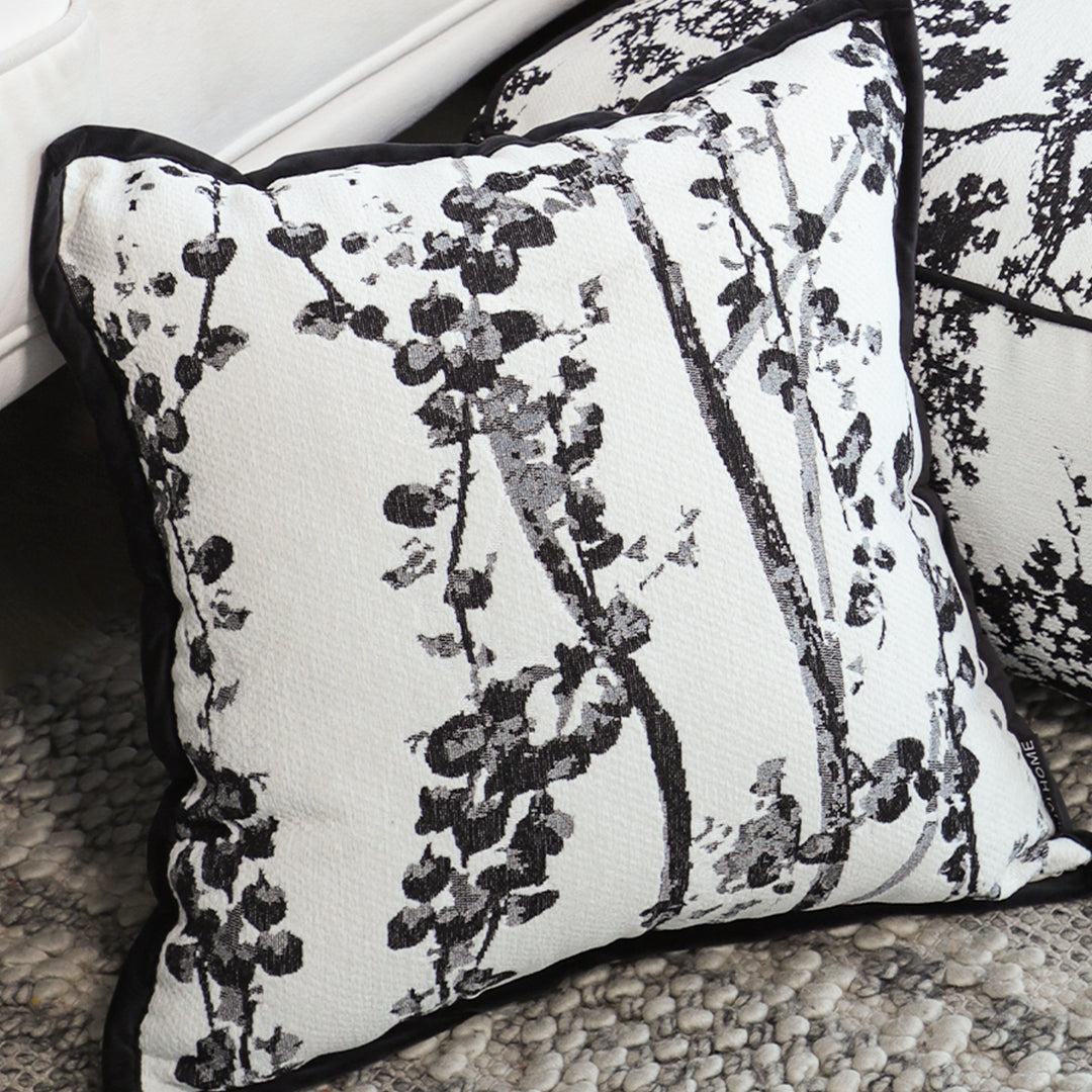 SOGA 2X 45cm Black & White Botanical Modern Pillowcase