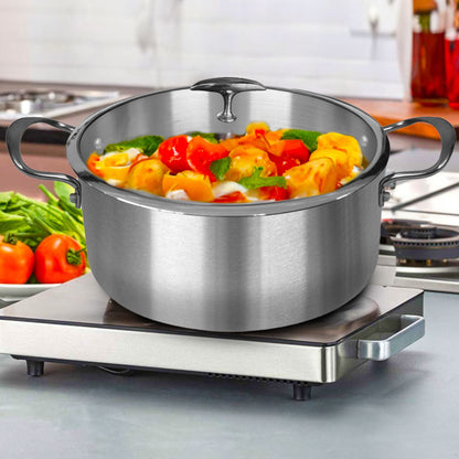 SOGA Stainless Steel 26cm 30cm Casserole With Lid Induction Cookware