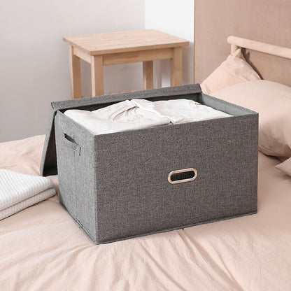 SOGA 2X Grey Small Foldable Canvas Storage Box Cube Clothes Basket Organiser Home Decorative Box