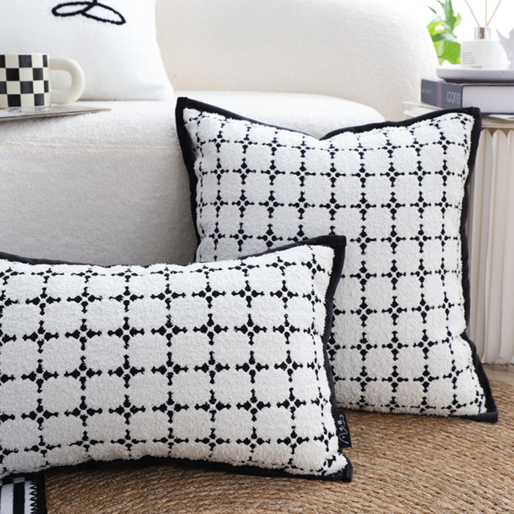 SOGA 30x50cm Rectanngular Nordic Monochrome Pattern Pillowcase