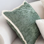 SOGA 45cm Emerald Green polyester Pillowcases with Fringed Edge