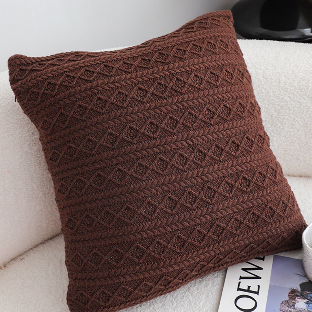 SOGA 45cm Cable Knit Luxury Pillowcase